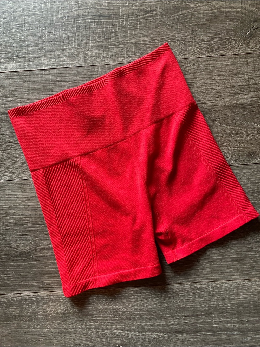 New Balance Bright Red High-Waist Bike Shorts